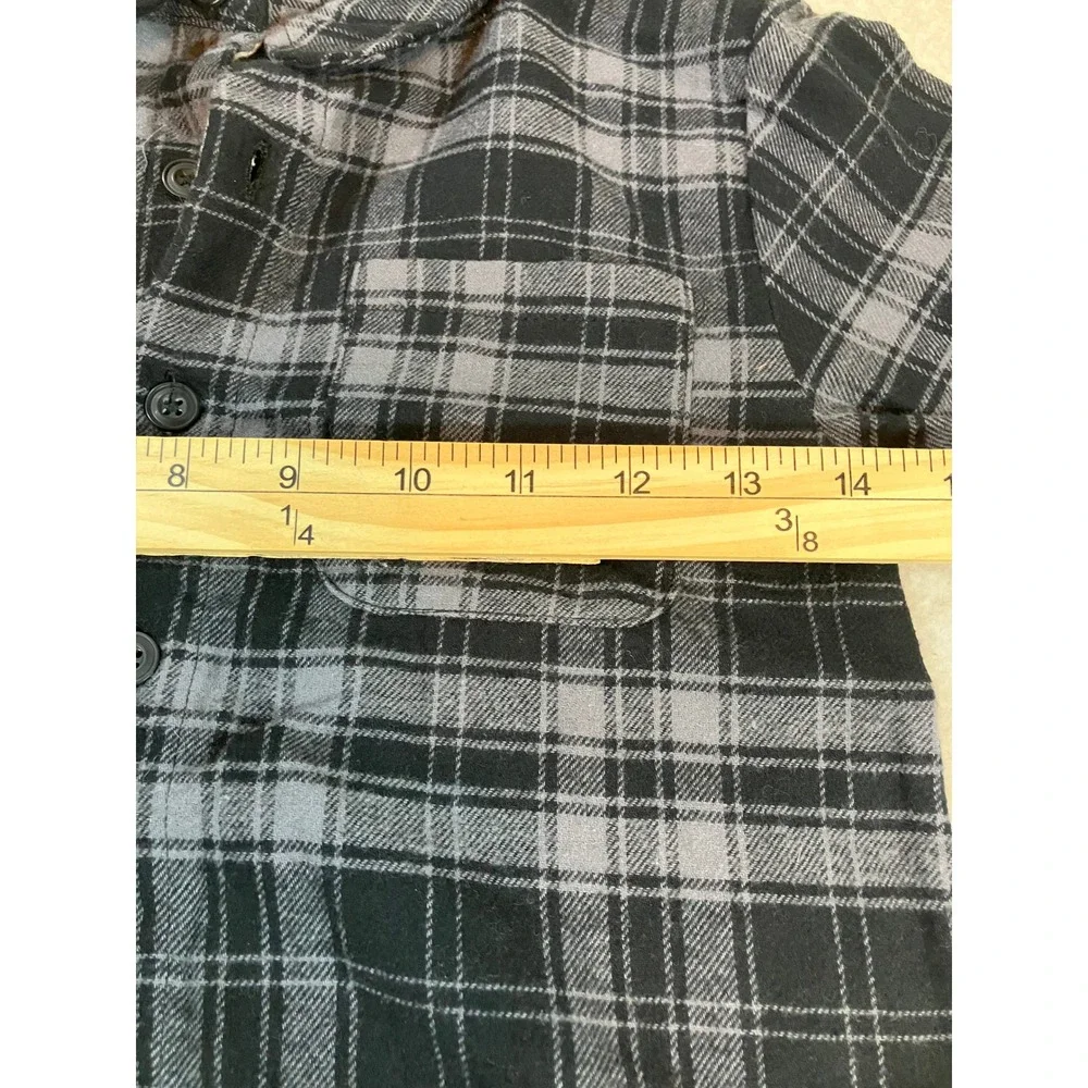 Splendid Kids Grey Black Plaid Flannel Shirt Long Sleeve Button Down Size 6 NWT